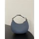 Fendigraphy Small Leather Bag Grey-Blue High