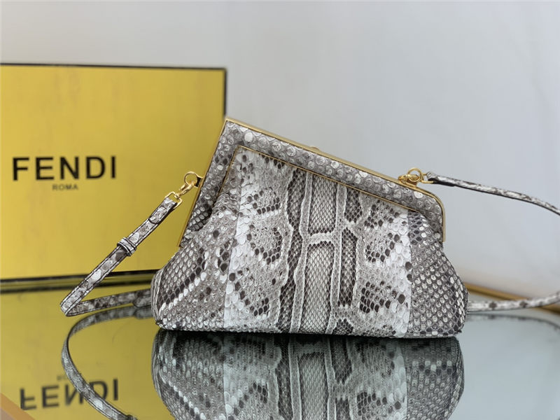 Fendi First Small python leather bag Natural High