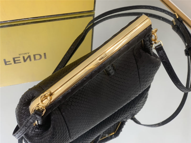 Fendi First Small python leather bag Black High