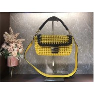 Fendi BAGUETTE Bag Interlace Yellow Mid