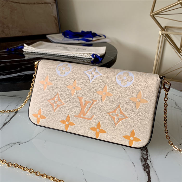 Louis Vuitton FÉLICIE POCHETTE Monogram Empreinte Cream/Saffron High