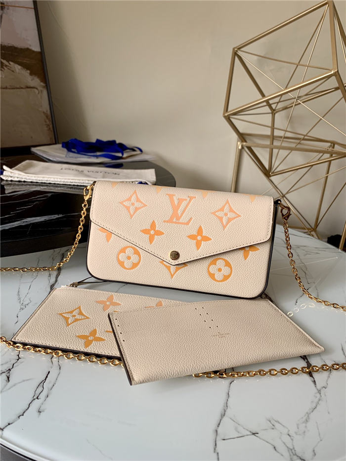 Louis Vuitton FÉLICIE POCHETTE Monogram Empreinte Cream/Saffron High