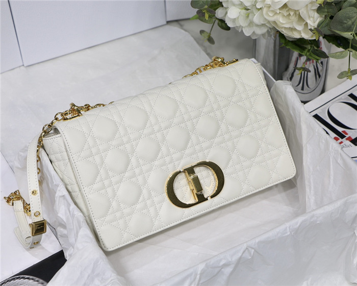 Dior LARGE CARO BAG Calfskin White mid