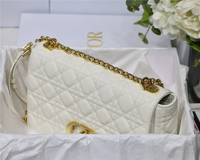 Dior LARGE CARO BAG Calfskin White mid