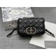 Dior SMALL CARO BAG Calfskin Black mid