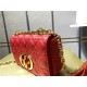 Dior SMALL CARO BAG Calfskin Red mid