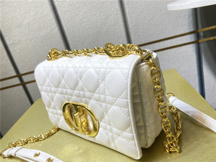 Dior SMALL CARO BAG Calfskin White mid