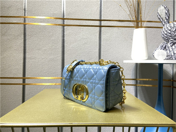 Dior SMALL CARO BAG Calfskin Blue mid