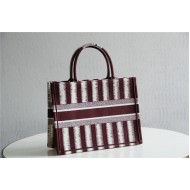 Dior MEDIUM BOOK TOTE Embroidery Burgundy mid