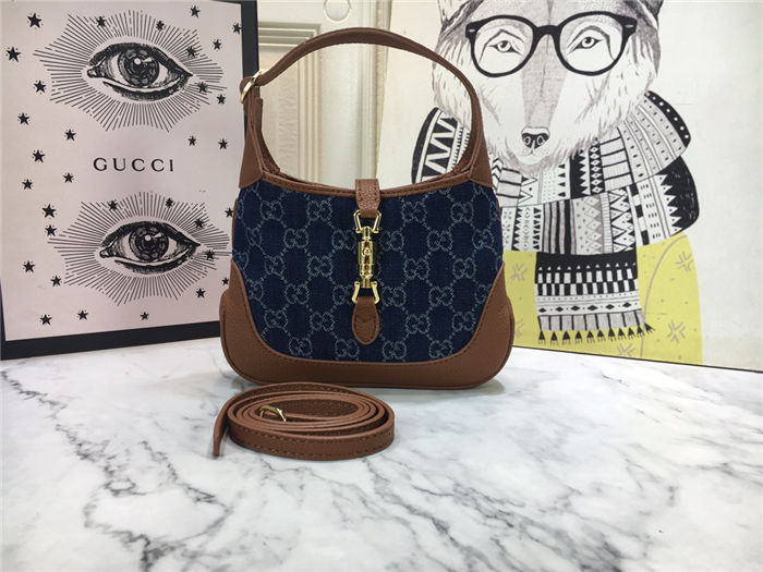 Jackie 1961 mini shoulder bag jacquard denim mid