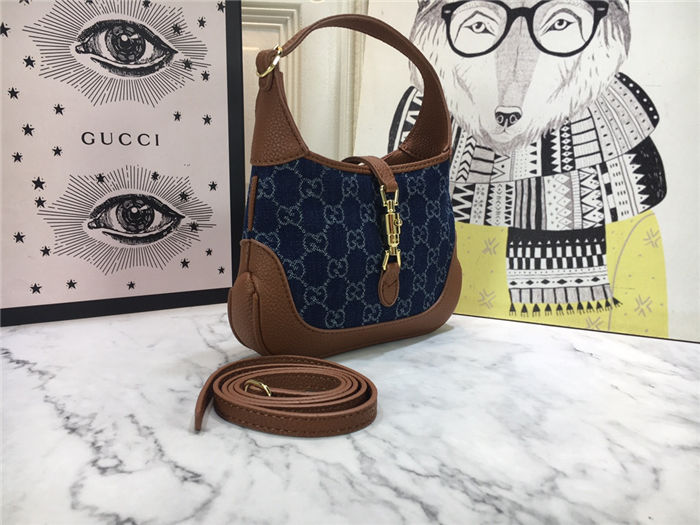 Jackie 1961 mini shoulder bag jacquard denim mid