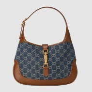 Jackie 1961 small shoulder bag jacquard denim mid