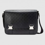 Gucci Signature leather messenger Embossed GG Black mid