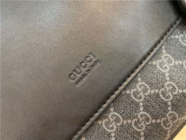 Gucci Signature leather messenger GG Grey mid