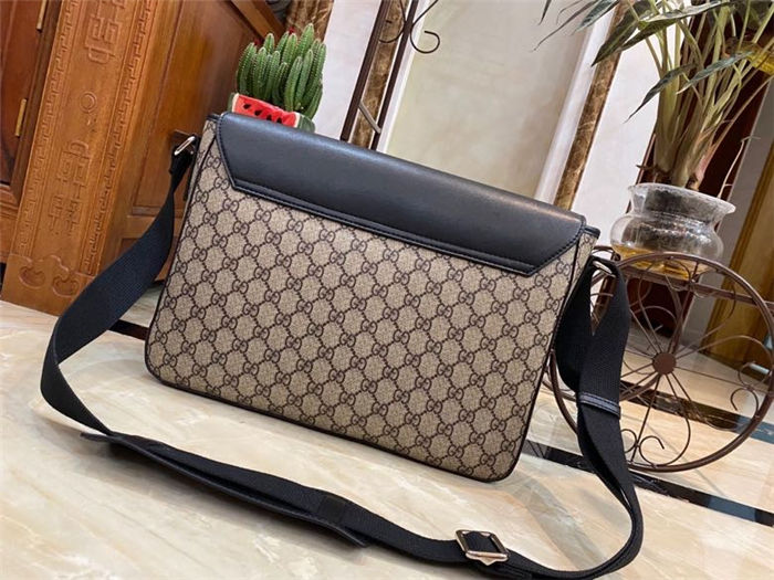 Gucci Signature leather messenger GG Beige mid