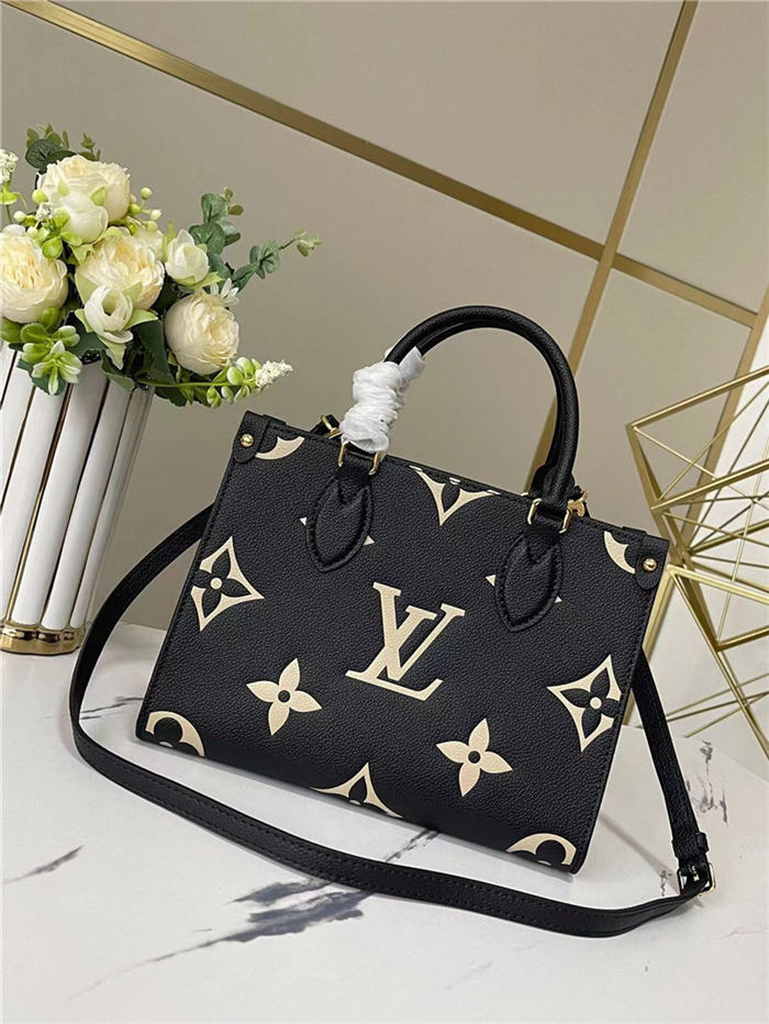 Louis Vuitton ONTHEGO PM Monogram Empreinte Black/Beige High