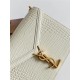 CASSANDRA MEDIUM CHAIN BAG IN CROCODILE-EMBOSSED SHINY LEATHER White High