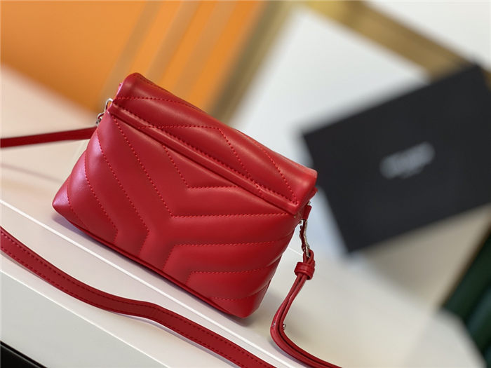 LOULOU TOY BAG IN MATELASSÉ "Y" LEATHER Red mid