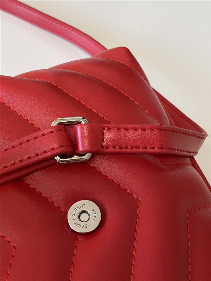 LOULOU TOY BAG IN MATELASSÉ "Y" LEATHER Red mid