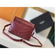 LOULOU TOY BAG IN MATELASSÉ "Y" LEATHER Wine mid