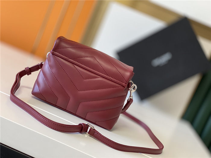 LOULOU TOY BAG IN MATELASSÉ "Y" LEATHER Wine mid