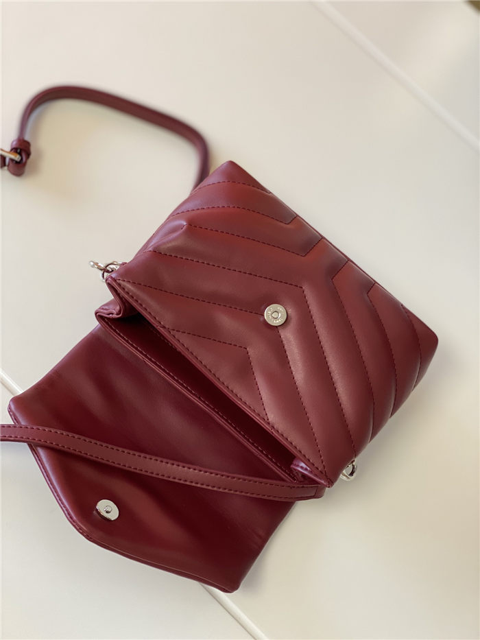 LOULOU TOY BAG IN MATELASSÉ "Y" LEATHER Wine mid