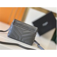 LOULOU TOY BAG IN MATELASSÉ "Y" LEATHER Grey mid