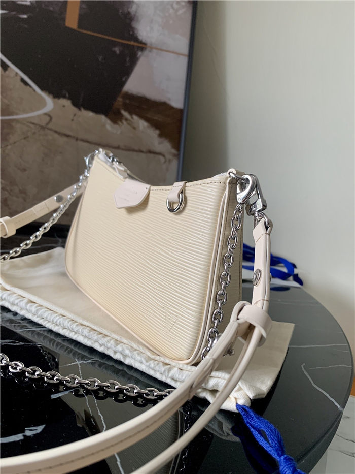 Louis Vuitton EASY POUCH ON STRAP Epi Quartz White High