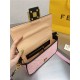 Fendi BAGUETTE Embroidered canvas bag Pink Mid