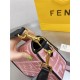 Fendi BAGUETTE Embroidered canvas bag Pink Mid