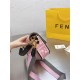 Fendi BAGUETTE Embroidered canvas bag Pink Mid