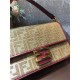 Fendi BAGUETTE Embroidered canvas bag Camel Mid