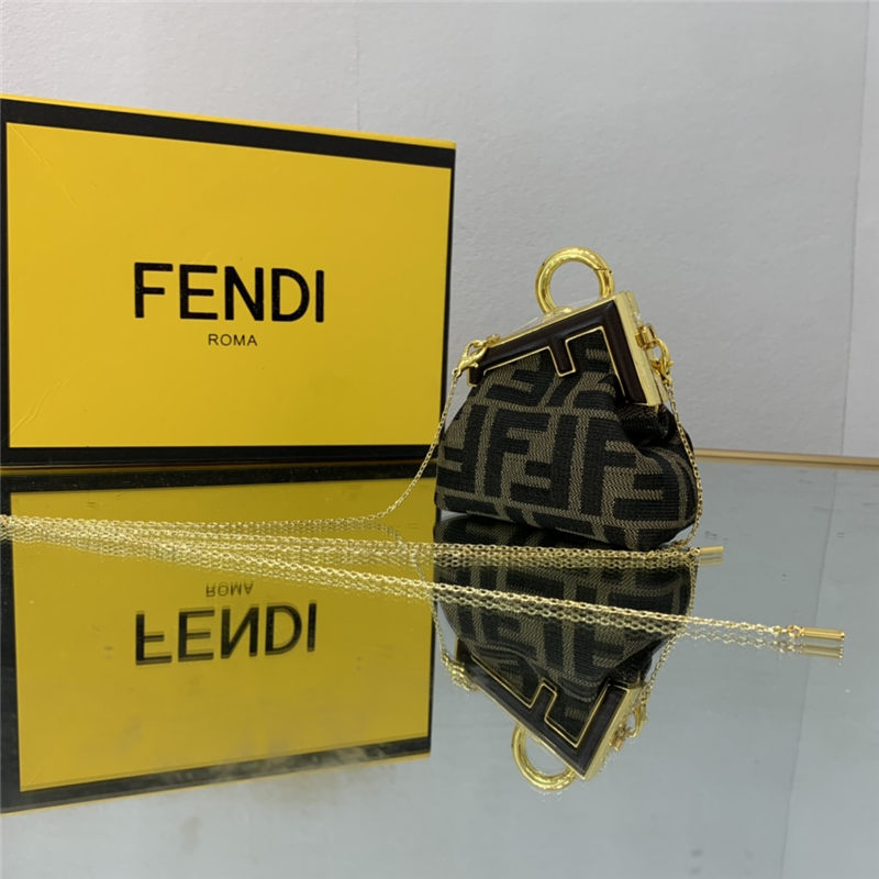 Nano Fendi First Charm Fabric Coffee High