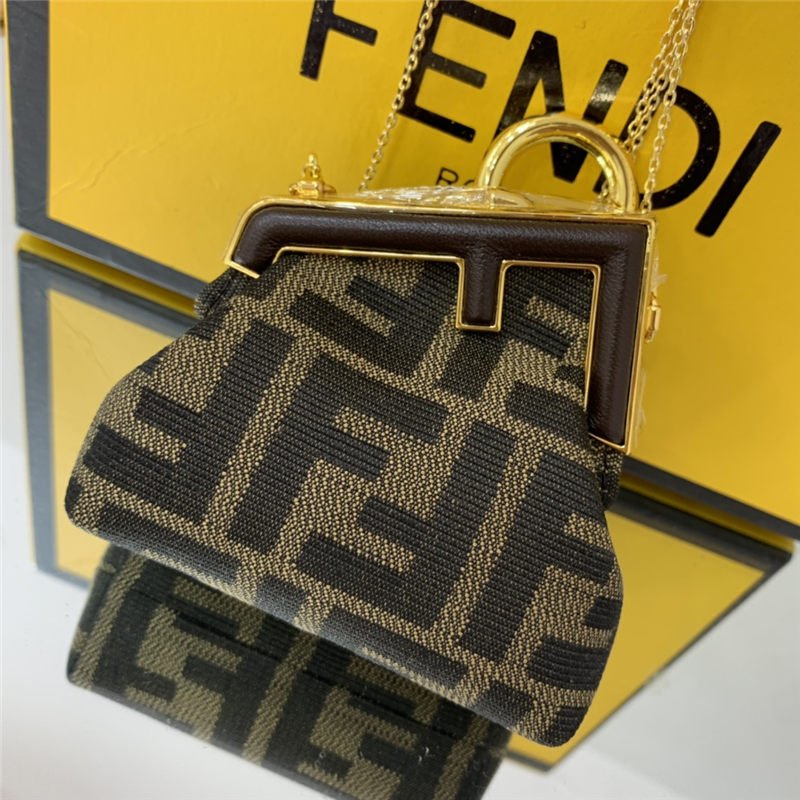 Nano Fendi First Charm Fabric Coffee High