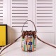 Fendi MON TRESOR Embroidery Canvas Bag Rainbow