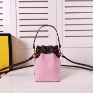 Fendi MON TRESOR Embroidery Canvas Bag Pink