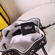 Fendi MON TRESOR Embroidery Canvas Bag White