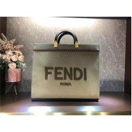 Fendi SUNSHINE MEDIUM Canvas Bag Khaki