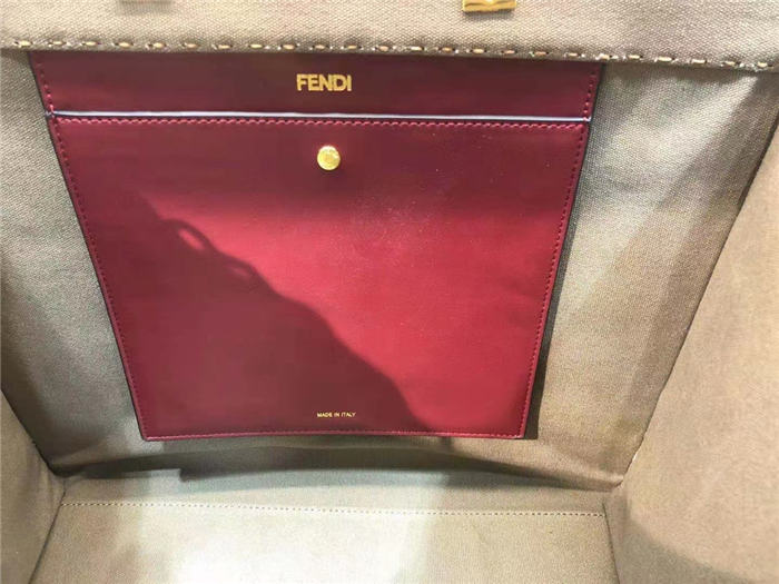 Fendi SUNSHINE MEDIUM Canvas Bag Khaki