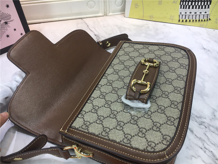 Gucci Horsebit 1955 shoulder bag 602204 Brown Trim mid