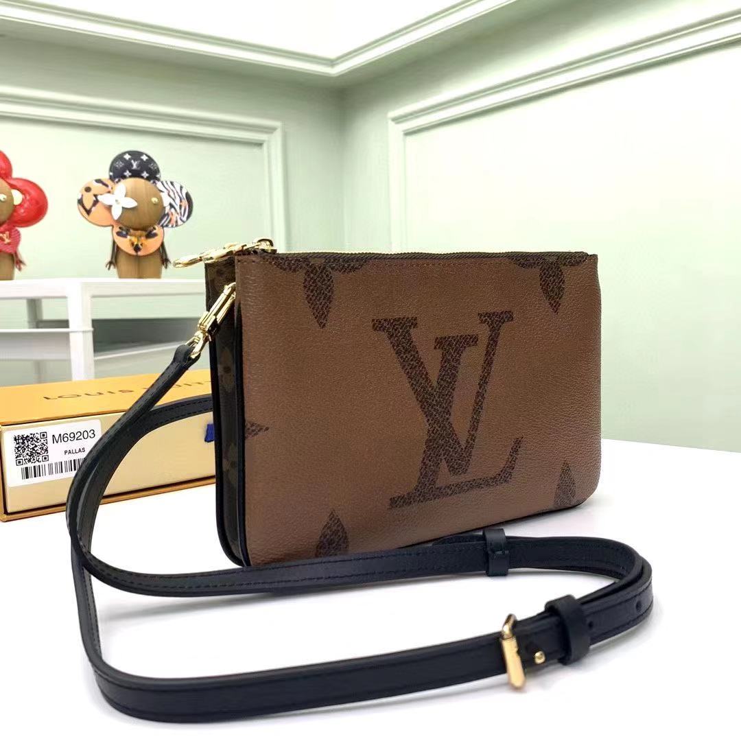 Louis Vuitton DOUBLE ZIP POCHETTE Monogram High