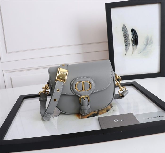 SMALL Dior BOBBY BAG Grey Box Calfskin mid