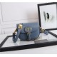 SMALL Dior BOBBY BAG Denim Blue Box Calfskin mid