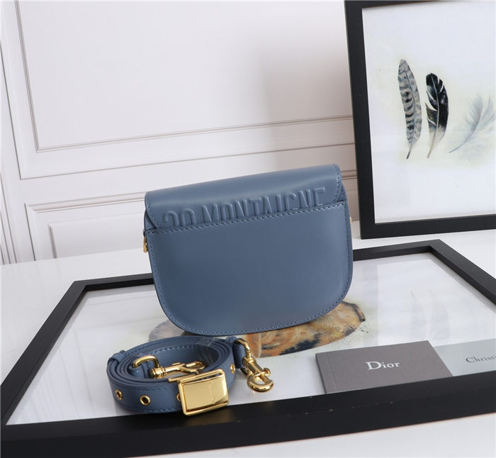 SMALL Dior BOBBY BAG Denim Blue Box Calfskin mid