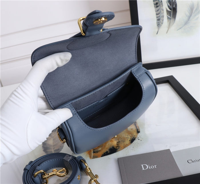 SMALL Dior BOBBY BAG Denim Blue Box Calfskin mid