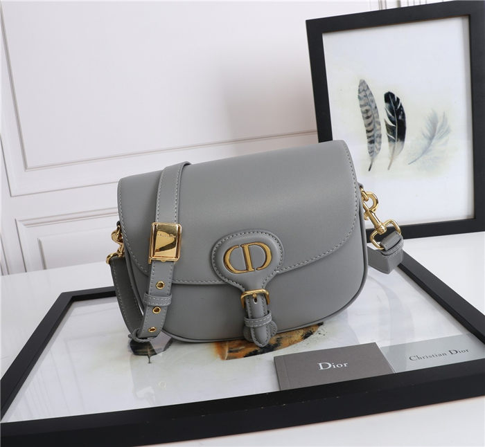 MEDIUM Dior BOBBY BAG Grey Box Calfskin mid