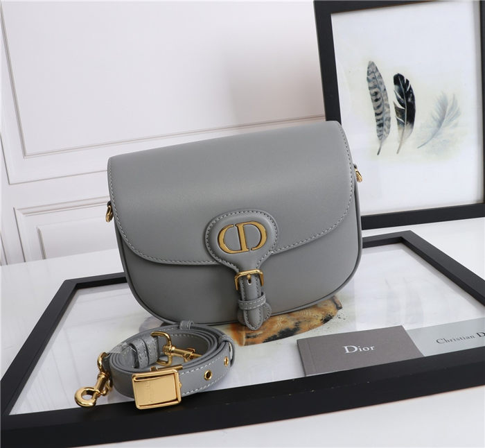 MEDIUM Dior BOBBY BAG Grey Box Calfskin mid