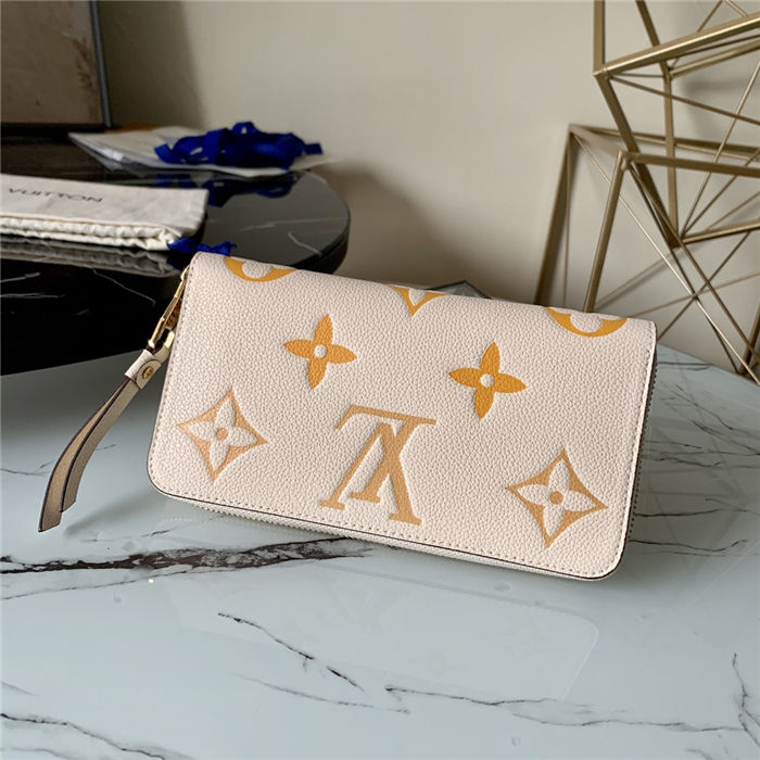 Louis Vuitton ZIPPY WALLET Monogram Empreinte Cream/Saffron High