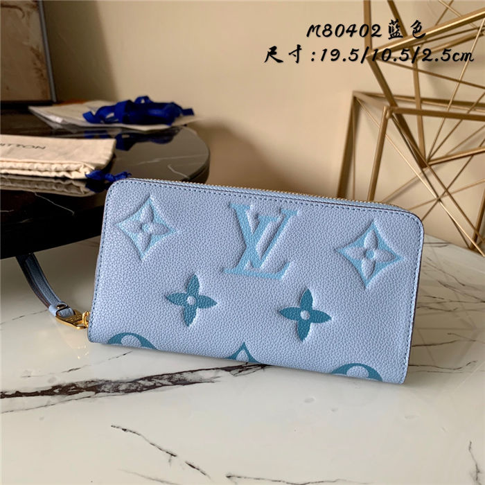 Louis Vuitton ZIPPY WALLET Monogram Empreinte Blue High