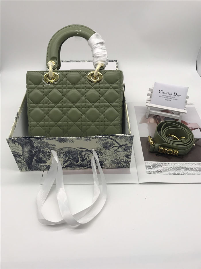 SMALL LADY Dior MY ABCDior BAG Cannage Lambskin Green Mid